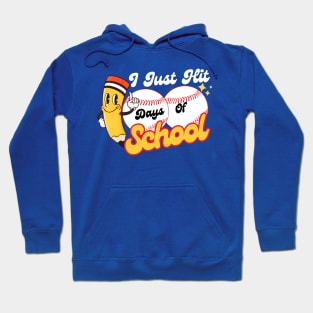 I Just Hit 100 Days Of School Baseball Fan Gift For School Kids Retro Hoodie